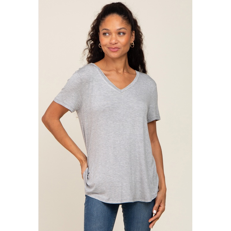 Grey V-Neck Tee