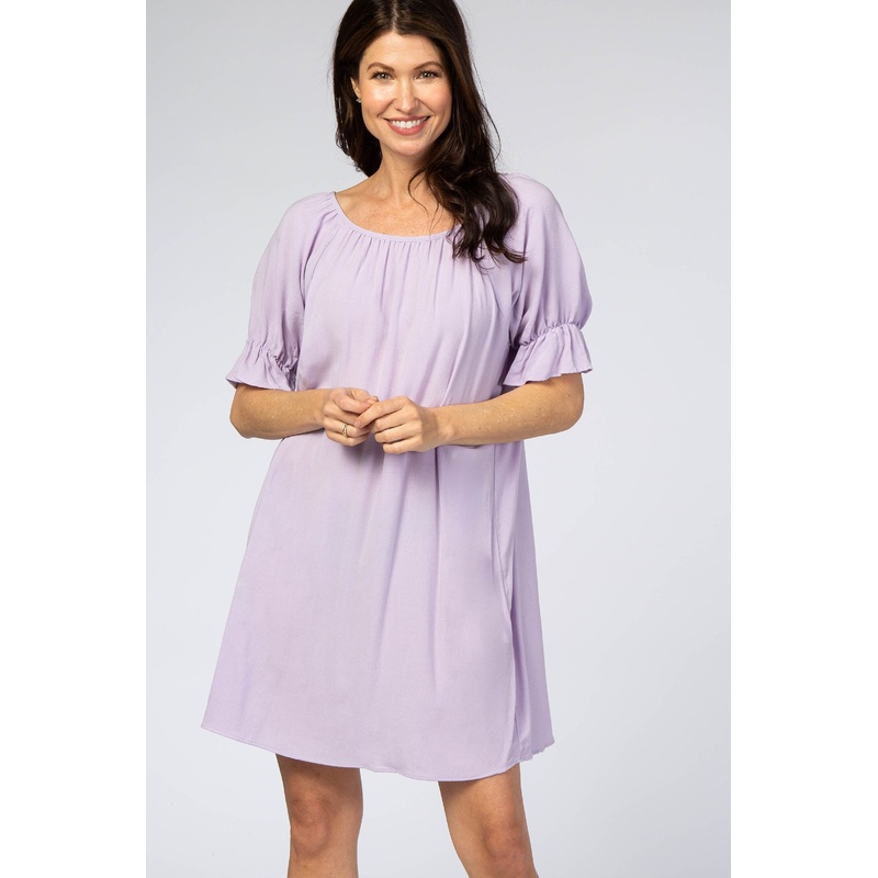 Lavender Knot Back Short Sleeve Dress