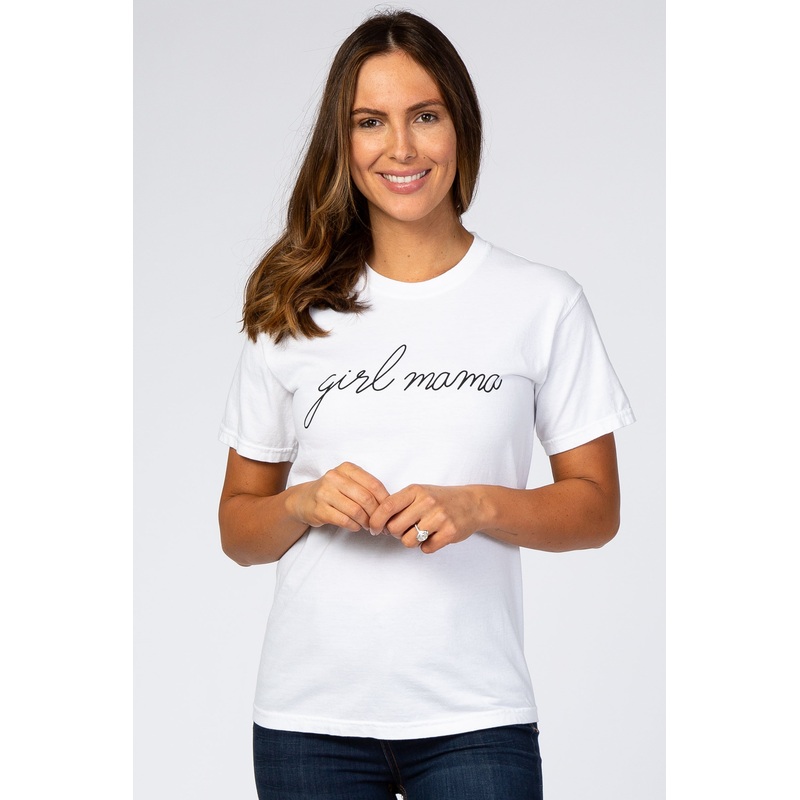 White "Girl Mama" Graphic Tee