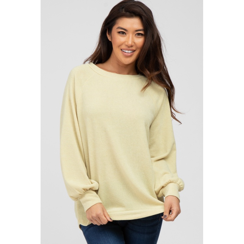 Yellow Knit Long Sleeve Top