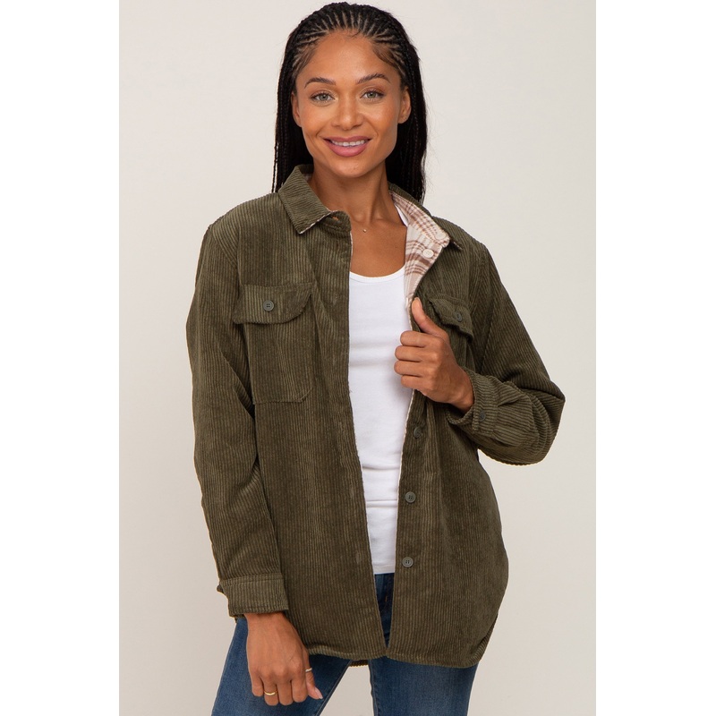 Olive Reversible Shirt Jacket