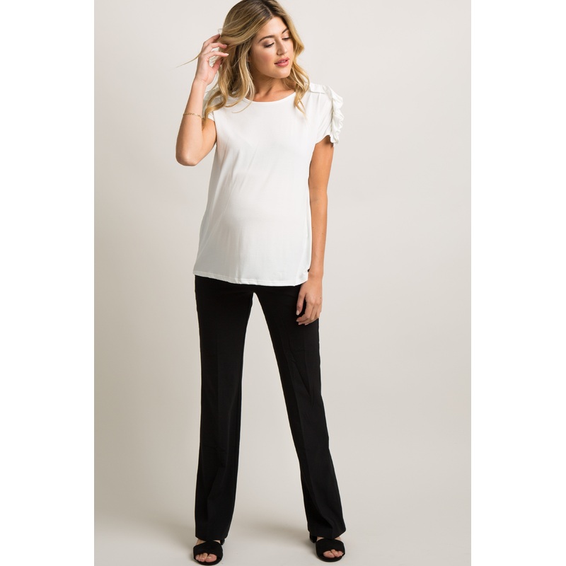 PinkBlush Black Straight Leg Maternity Dress Pants