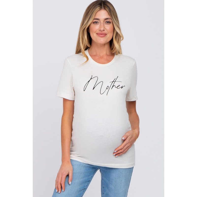White Mother Graphic Maternity T-Shirt