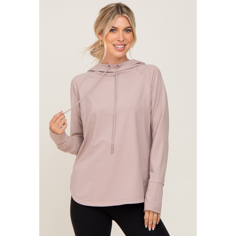 Lavender Hooded Long Sleeve Active Top