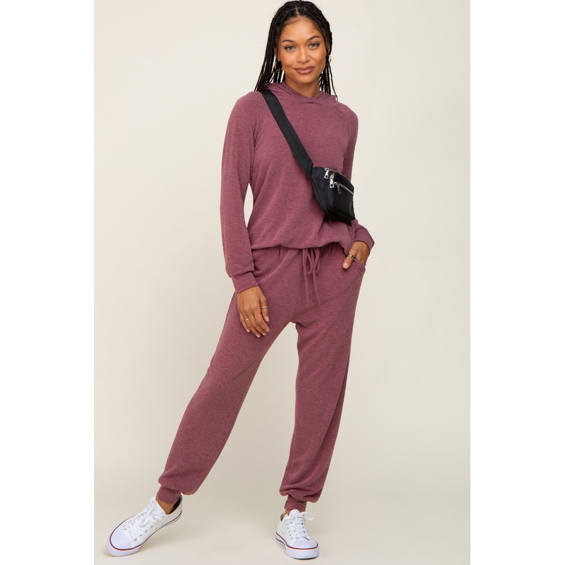 Plum Hoodie and Jogger Set
