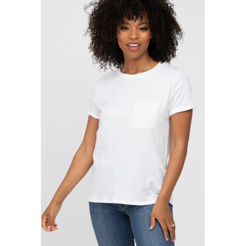 White Front Pocket Top