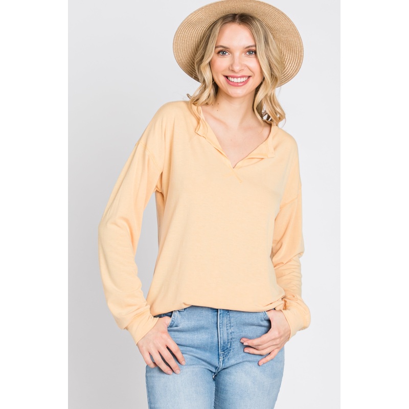Yellow Soft Knit Long Sleeve Top