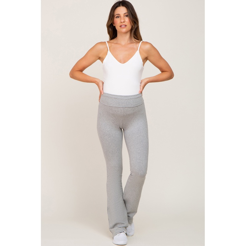 Heather Grey Flared Maternity Leggings
