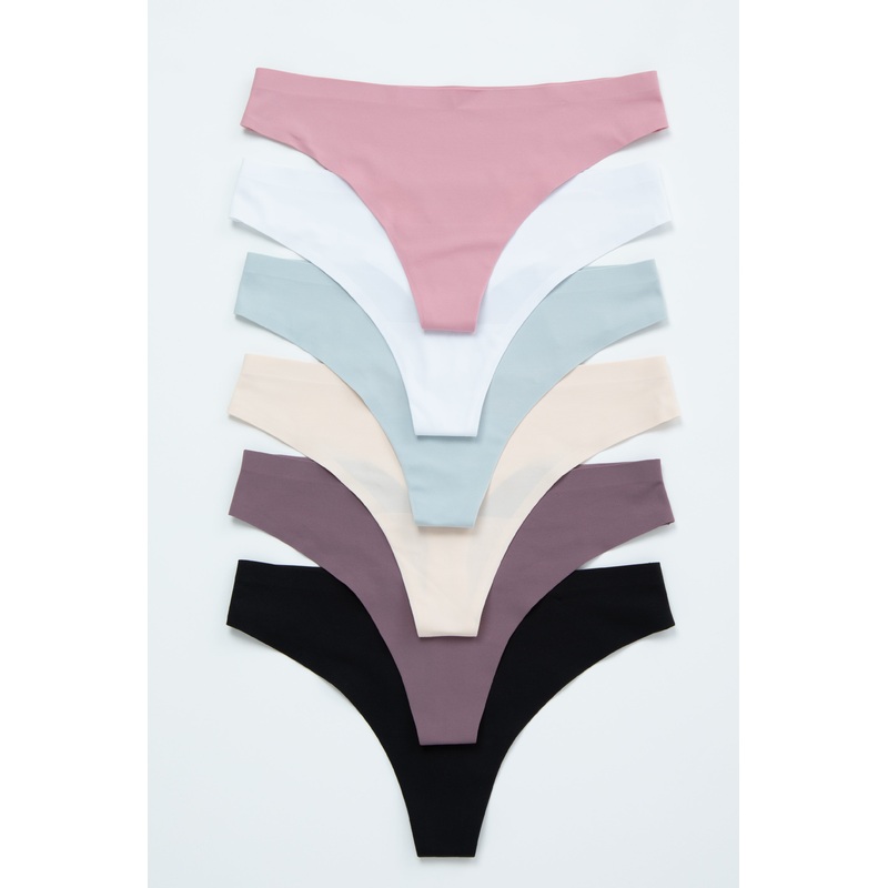 Multicolor Seamless Thong Underwear Set
