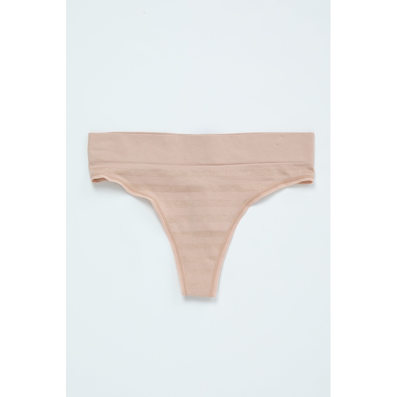 Beige Shadow Stripe Maternity Underwear