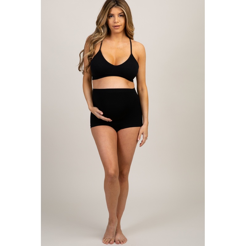 Black Belly Support Maternity Boy Short Underwear