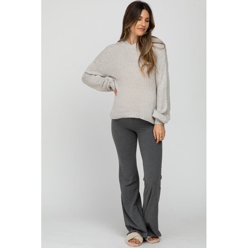 Charcoal Layered V-Front Maternity Leggings