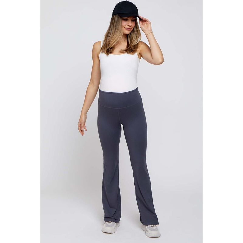 Grey Maternity Flared Leggings