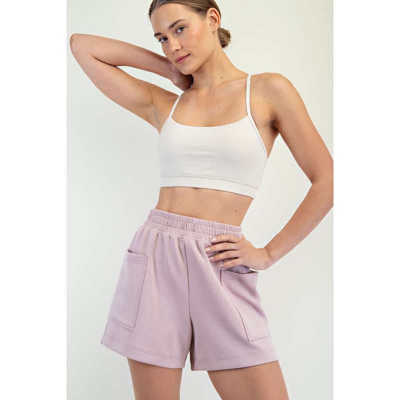 Light Pink Patch Pocket Shorts