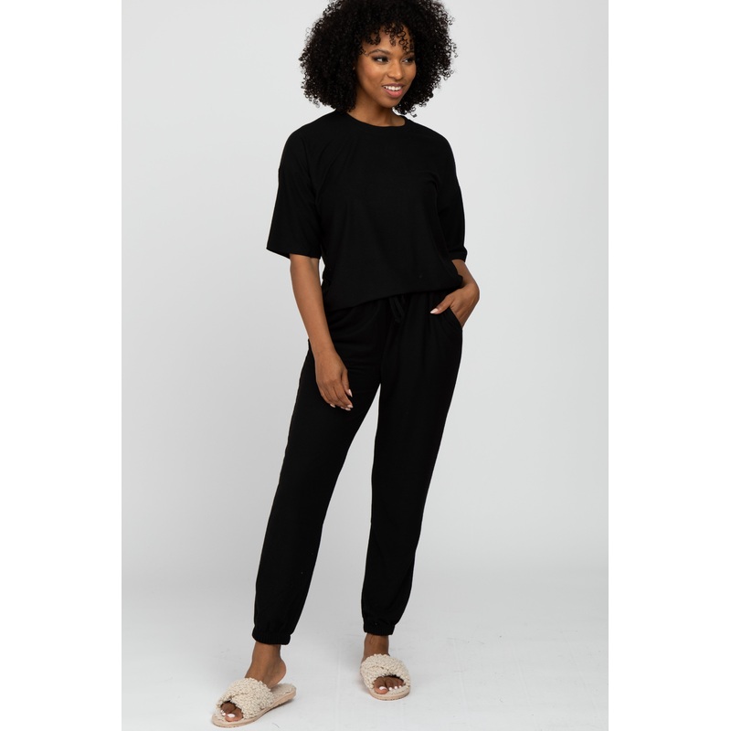 Black Jogger Lounge Set