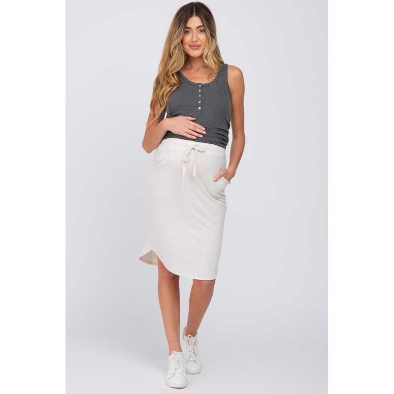 Cream Maternity Skirt