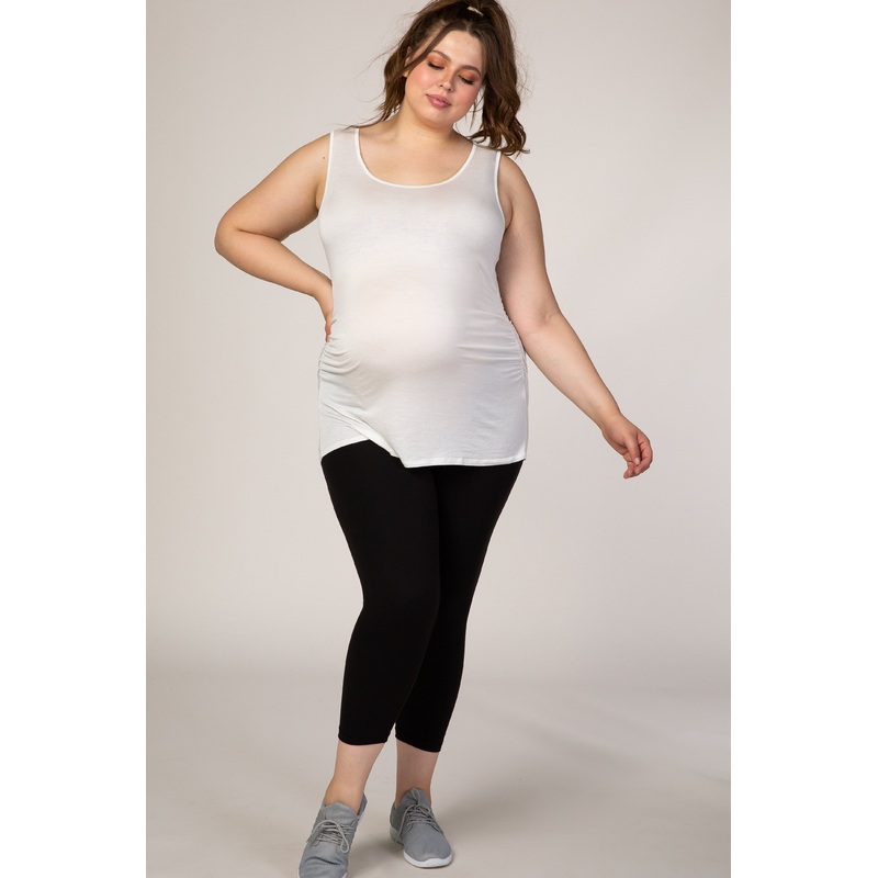PinkBlush Black Cropped Maternity Plus Legging