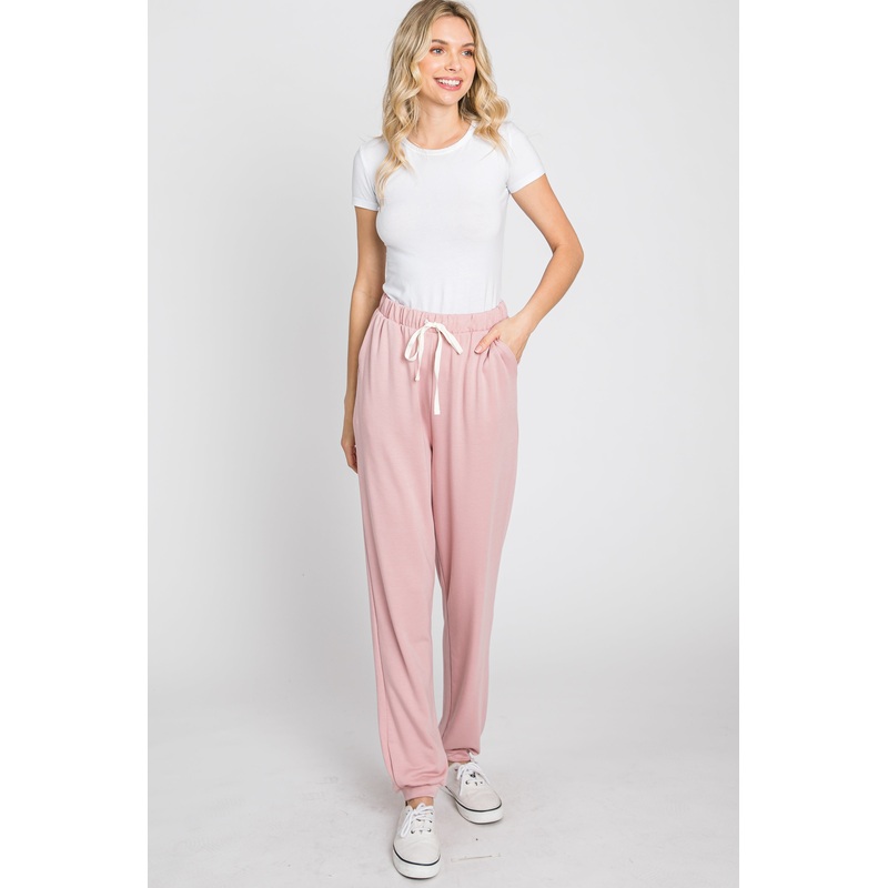 Mauve Contrast Jogger Pants