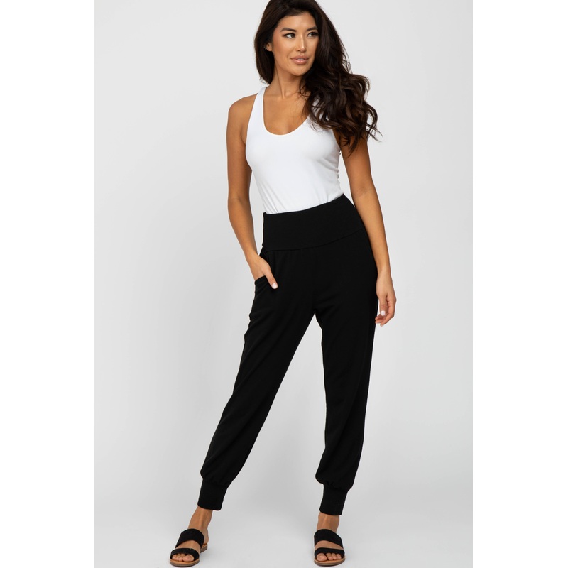 Black High Waisted Joggers