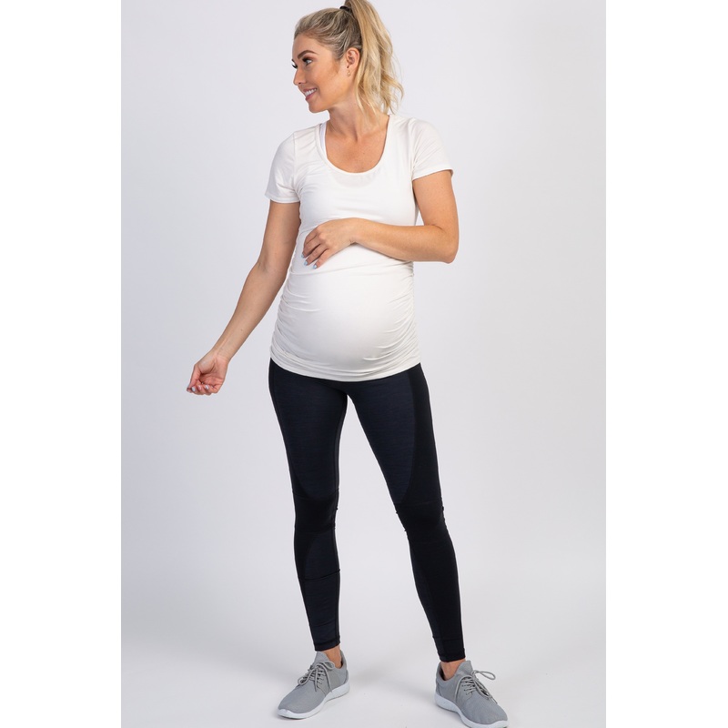 PinkBlush Black Charcoal Colorblock Maternity Active Leggings