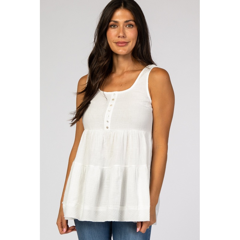 White Tiered Sleeveless Top