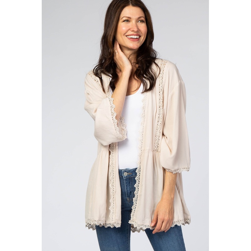 Beige Crochet Detail Cover Up