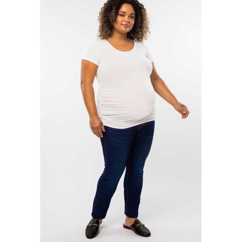 Navy Blue Basic Skinny Maternity Plus Jeans
