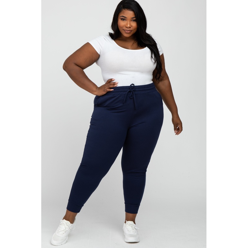 Navy Drawstring Plus Sweatpants