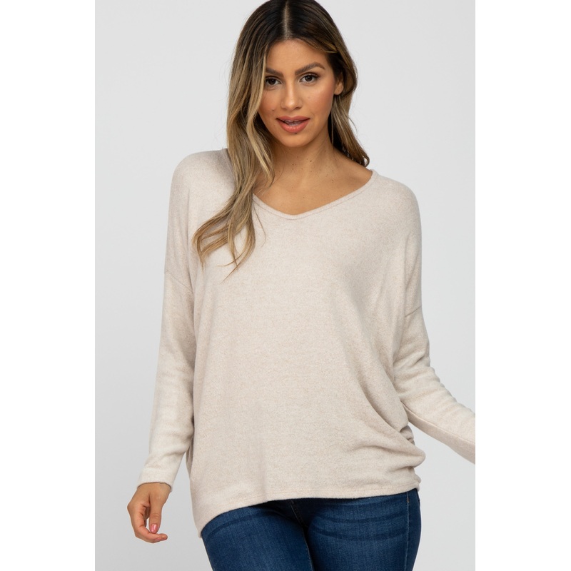 Beige Soft Dolman Sleeve Top