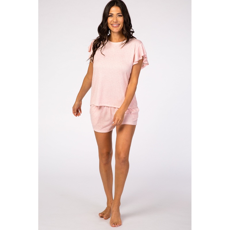 Light Pink Ruffle Pajama Set