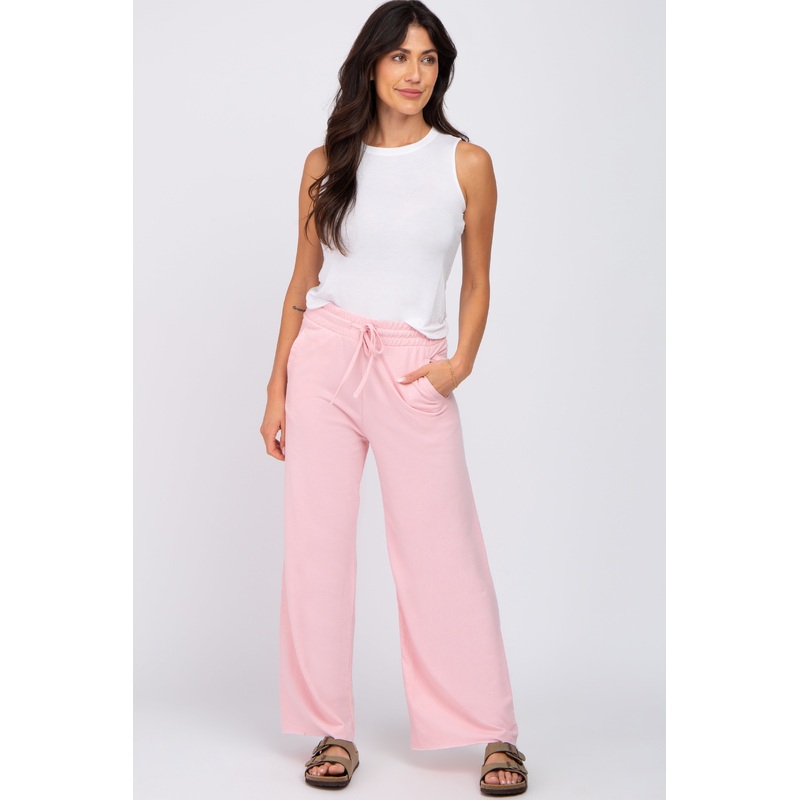 Pink Smocked Waist Lounge Pants