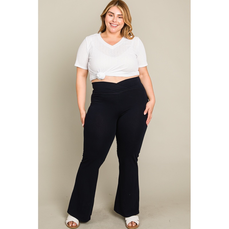 Navy Layered V-Front Plus Leggings