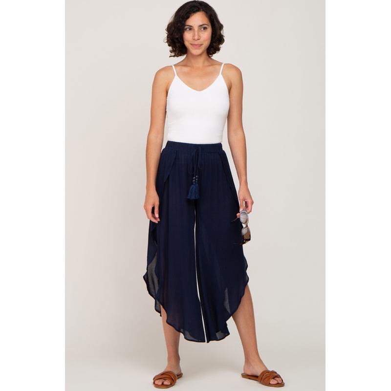 Navy Overlap Cover Up Pants