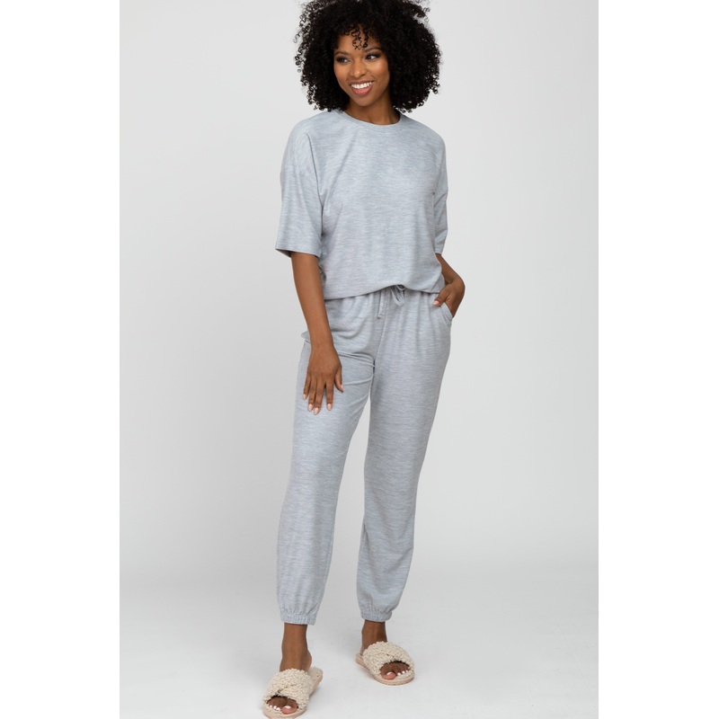 Heather Grey Jogger Lounge Set