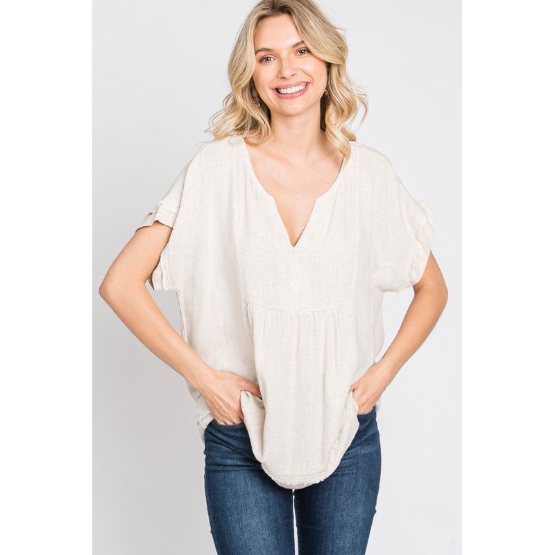 Beige Linen Blouse
