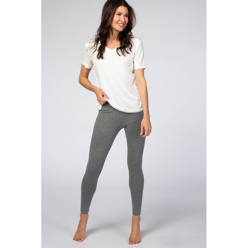 Heather Grey Foldover Waistband Leggings