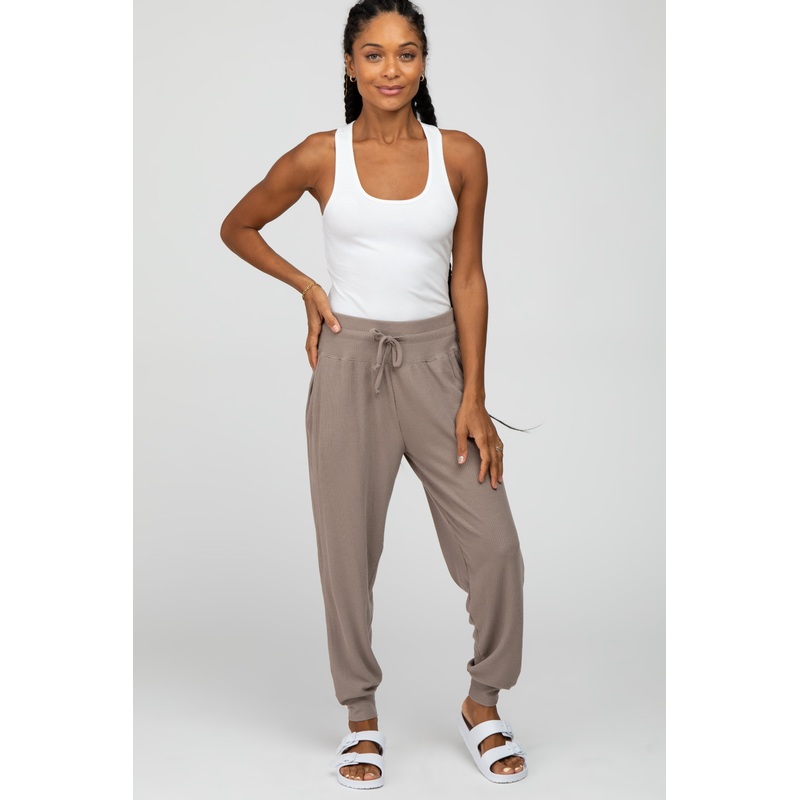 Taupe Ribbed Jogger