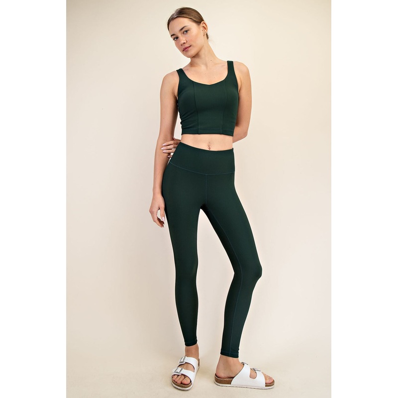 Forest Green Ribbed Leggings