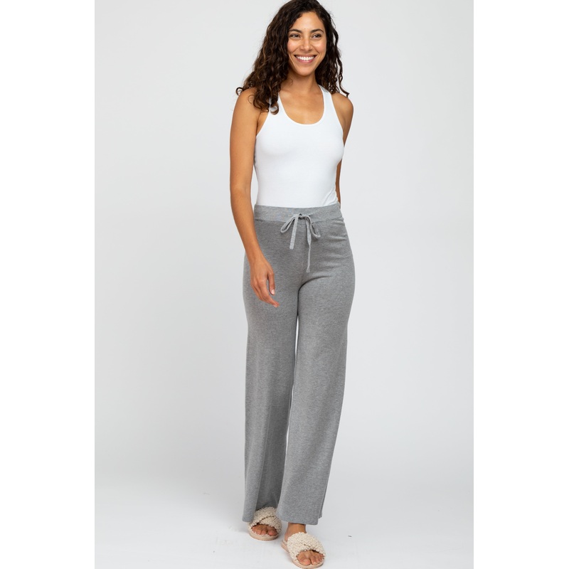 Heather Grey Sweater Knit Pants