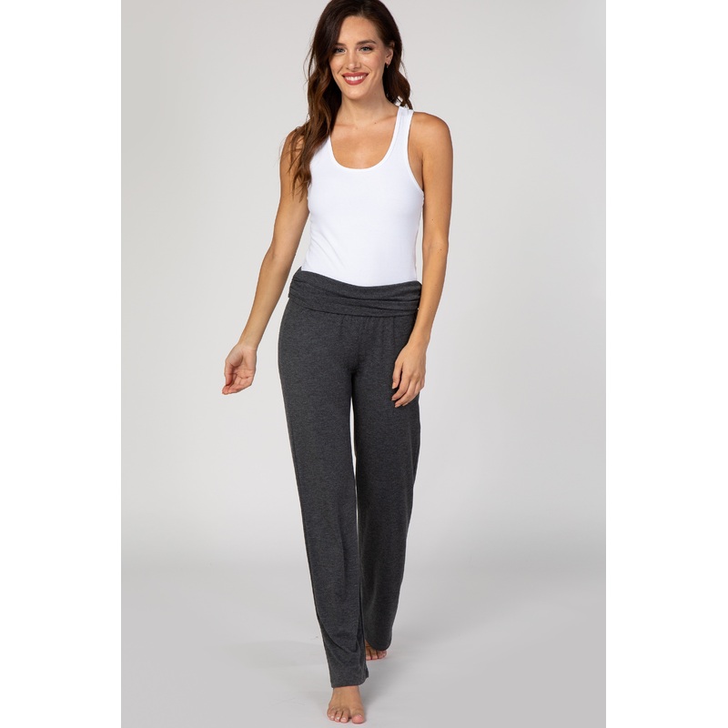 PinkBlush Charcoal Grey Foldover Short Lounge Pants