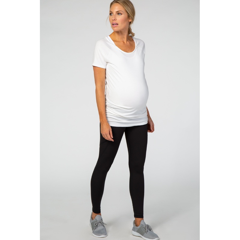 Black Sleek High Waist Maternity Leggings