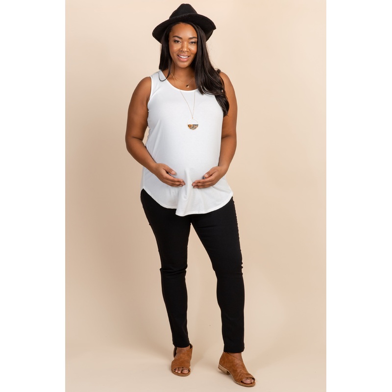 PinkBlush Black Solid Plus Maternity Pants