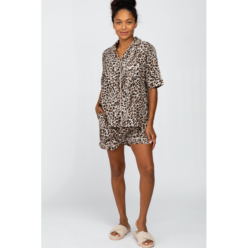Taupe Animal Print Pajama Set