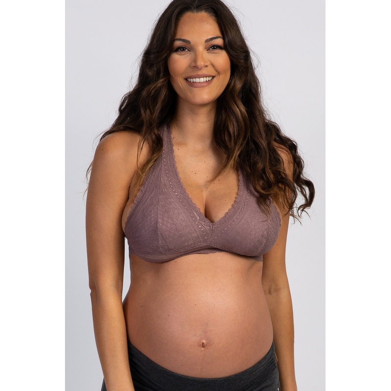 Purple Lace Racerback Maternity Bralette