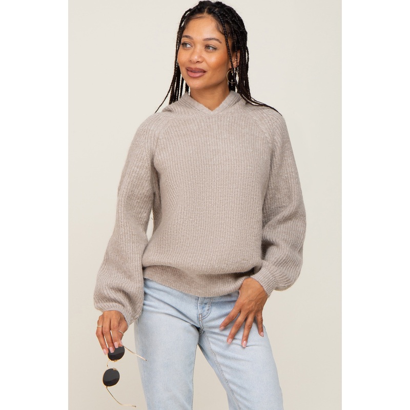 Beige Hooded Sweater
