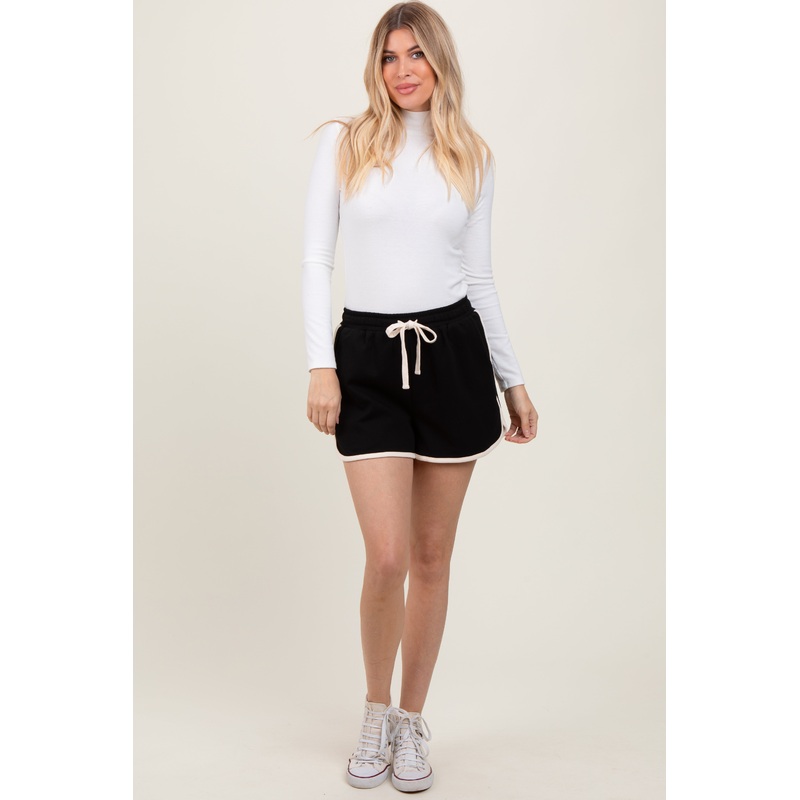 Black White Trim Shorts