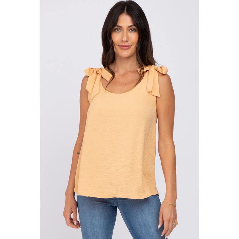 Yellow Shoulder Bow Tank Top