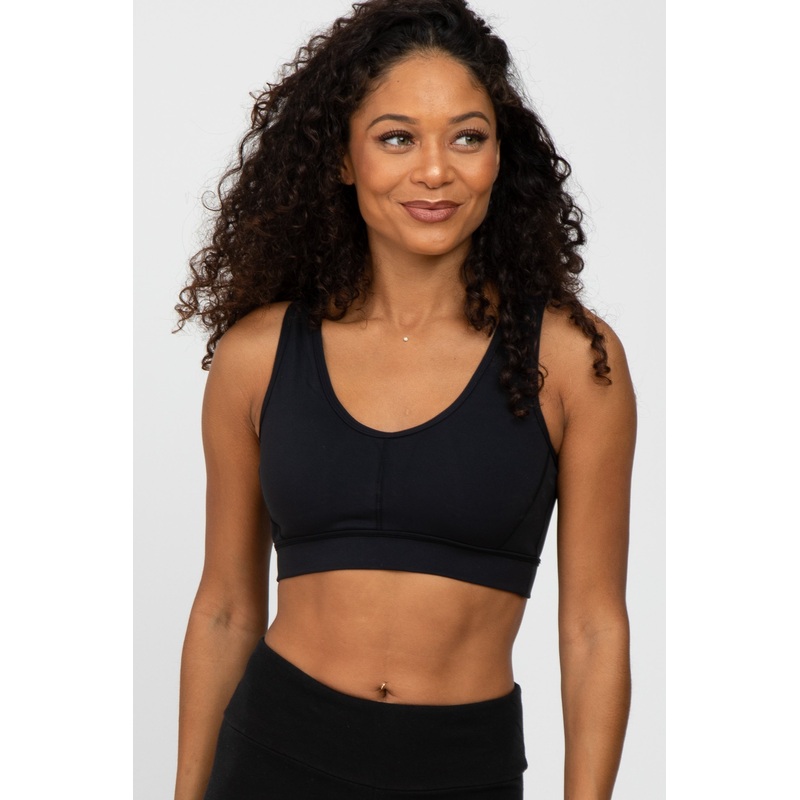 Black Triangle Cut Out Sports Bra