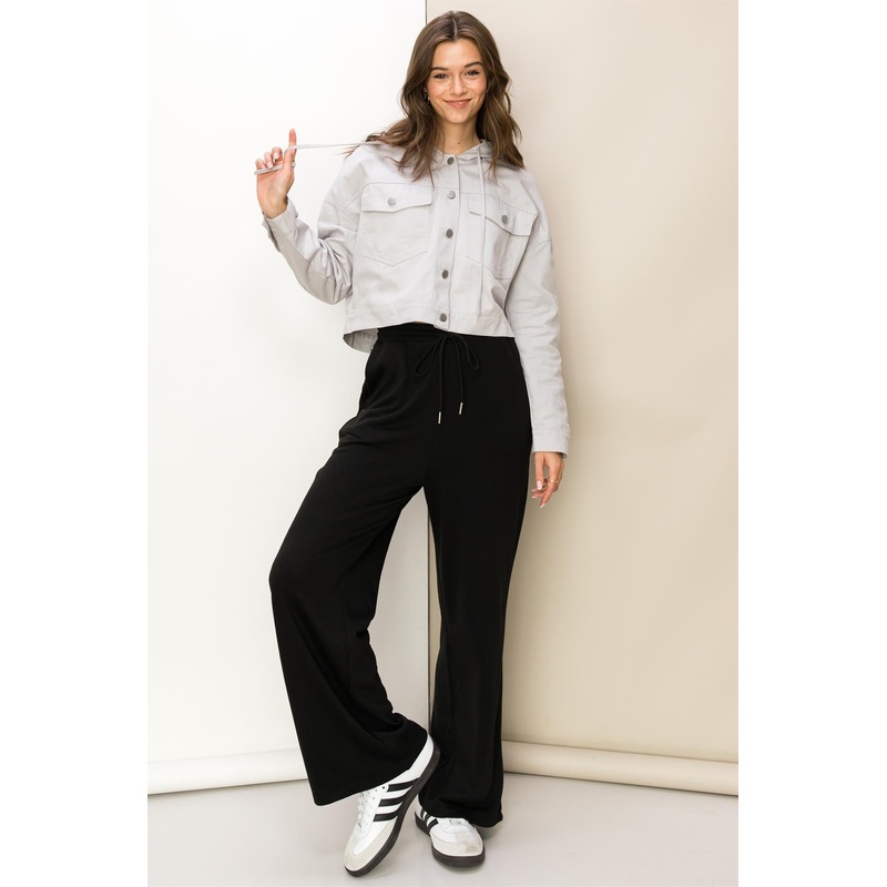 Black Wide Leg Lounge Pants