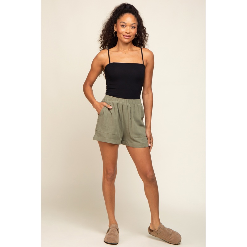 Olive Pocketed Shorts